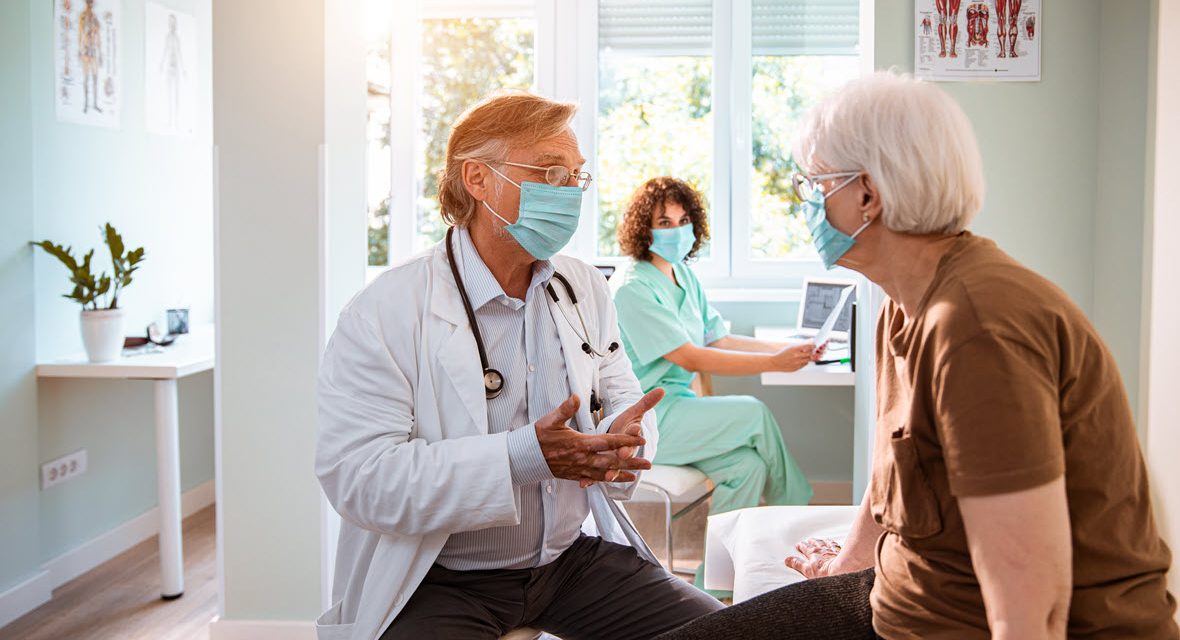 Provider talking to patient